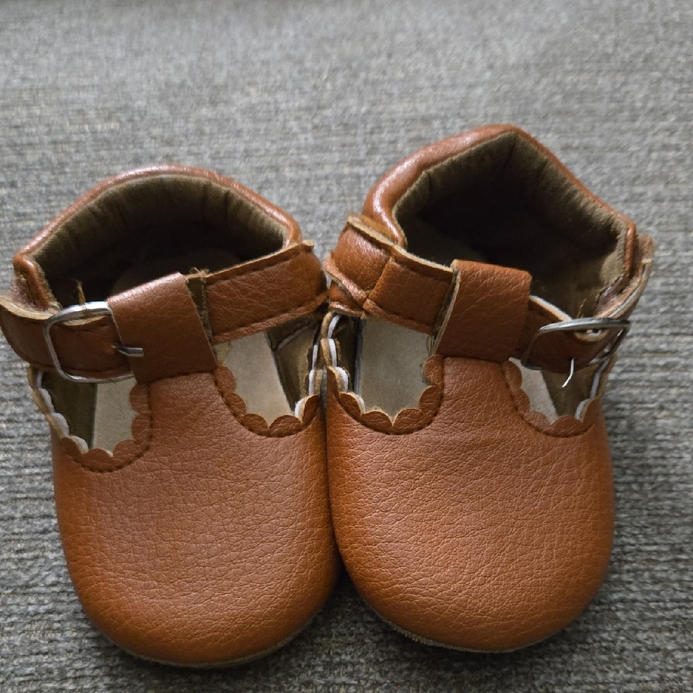 Brown Leather Kids Shoes